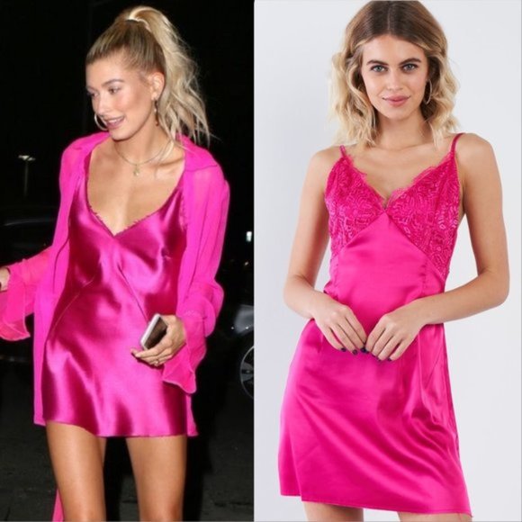 MODA ME COUTURE Dresses & Skirts - BARBIE DOLLZ Hot Pink Slip Dress